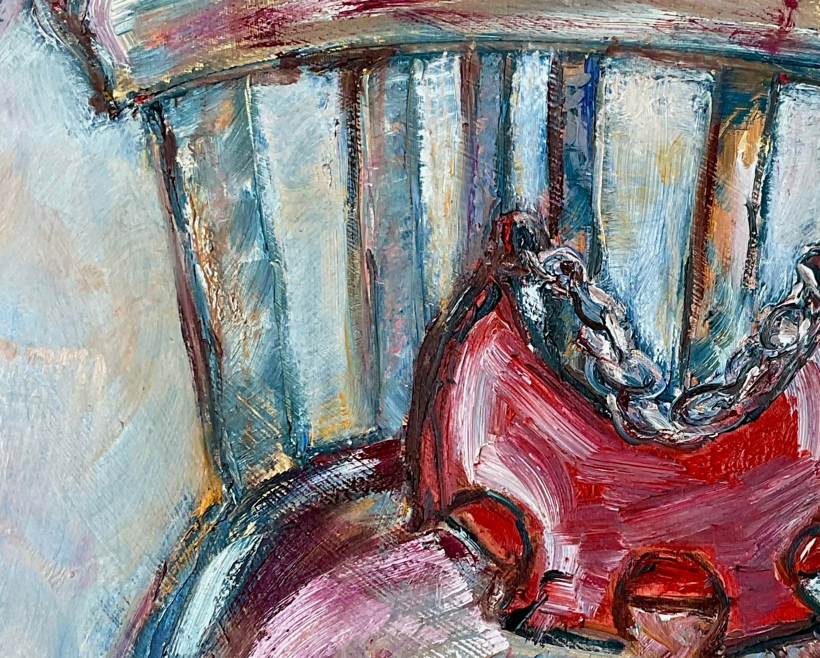 Eva Levy’s Painting close up “Still. Here.”