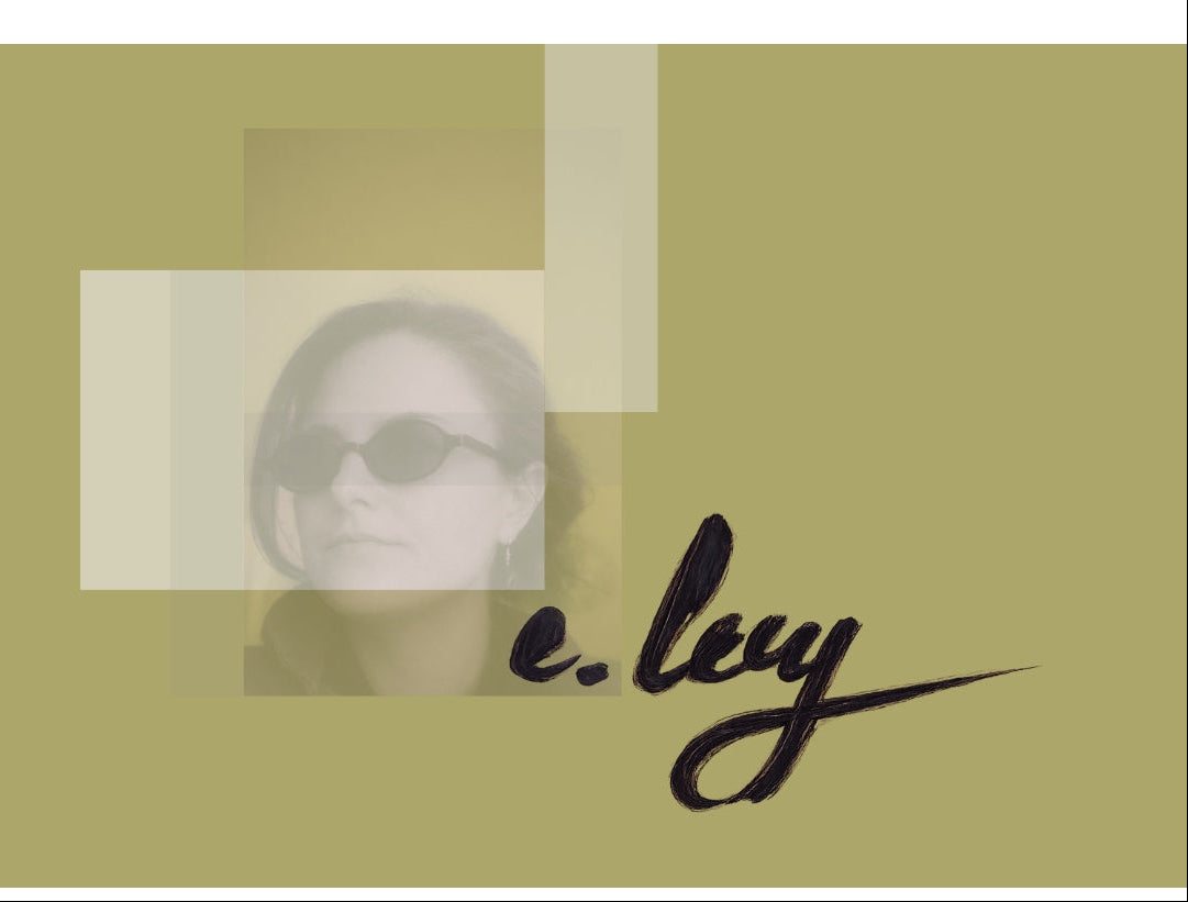 Abstract design with a signature on a beige background